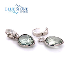 Sterling Silver Earrings w/Green Amethysts