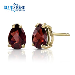 14kt Yellow Gold Garnet Earrings