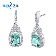 Silver Earrings with Tourmaline and CZs