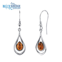 Silver Baltic Amber Earrings