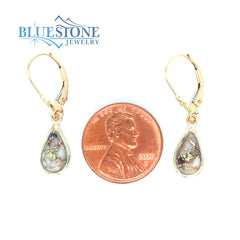 14K Yellow Gold Lever Back Earrings with Gold Quartz