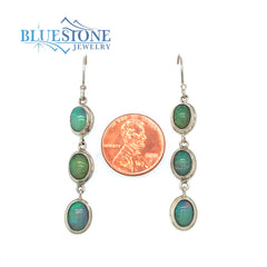 Sterling Silver Wire Earrings w/ Six Natural Ethiopian Opals