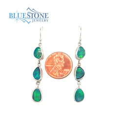 Sterling Silver Wire Earrings w/ Australian Opals