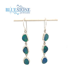 Sterling Silver Wire Earrings w/ Australian Opals