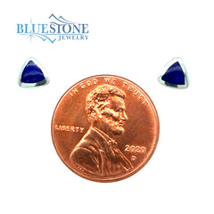 Sterling Silver Triangle Earrings with Lapis