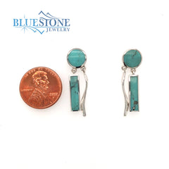 Sterling Silver Stud Earrings with Turquoise