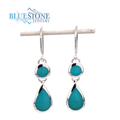 Sterling Silver French Wire Earrings with Turquoise