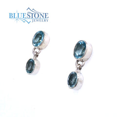 Sterling Silver Earrings with Topaz