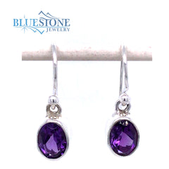 Sterling Silver Earrings with Amethysts