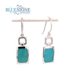 Sterling Silver French Wire Earrings w/ Turquoise