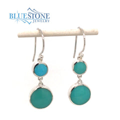 Sterling Silver Earrings with Round Turquoise