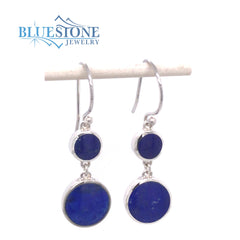 Sterling Silver French Wire Earrings with Lapis