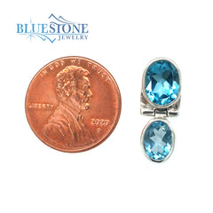 Sterling Silver Rhodium Plated Post Drop Earrings with Four Oval Cut B