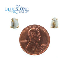 14K Yellow Gold Earrings with Gold Quartz