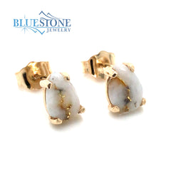 14K Yellow Gold Earrings with Gold Quartz