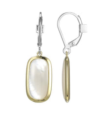 Sterling Silver and 14KY Gold Plated Earrings w/ Mother of Pearl