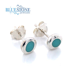 Silver Turquoise Stud Earrings