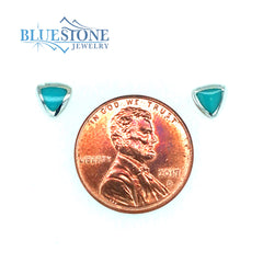 Sterling Silver Triangle Turquoise Stud Earrings