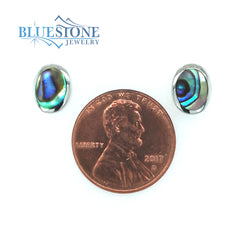 Silver Abalone Stud Earrings