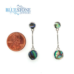 Silver Abalone Dangle Earrings