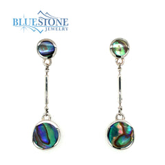 Silver Abalone Dangle Earrings