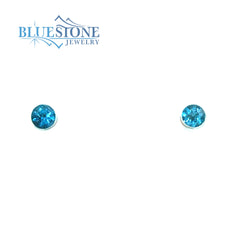 Silver Topaz Stud Earrings