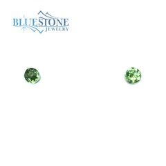 Silver Peridot Stud Earrings