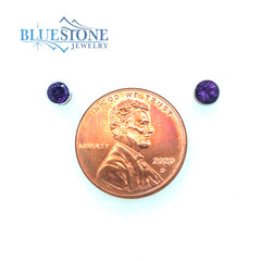 Silver Amethyst Stud Earrings