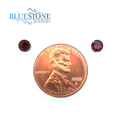 Silver Garnet Stud Earrings