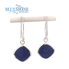 Sterling Silver Wire Earrings w/ Lapis