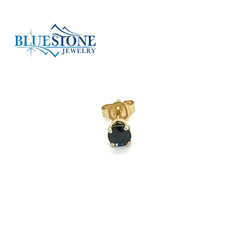 ONE SINGLE 14kt Yellow Gold Sapphire Stud Earring