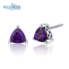 Silver Amethyst Stud Earrings
