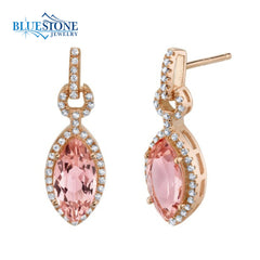 Rose Gold Plated Silver Earrings with Morganite and CZs