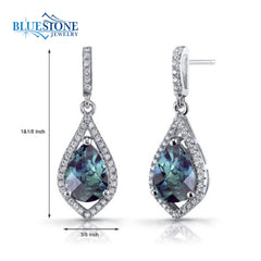 Silver Alexandrite and CZ Earrings