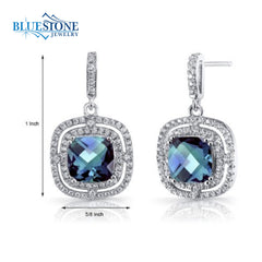 Silver Alexandrite and CZ Earrings