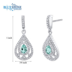 Silver Earrings with Tourmaline and CZs