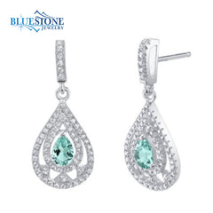 Silver Earrings with Tourmaline and CZs