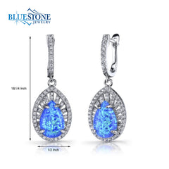 Silver Earrings with Opals and CZs