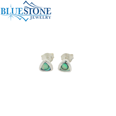 Sterling Silver Abalone Triangle Stud Earrings