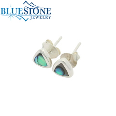 Sterling Silver Abalone Triangle Stud Earrings