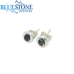Silver Abalone Stud Earrings -6mm