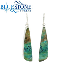 Sterling Silver French Hook Earrings with Petrified Wood Agate