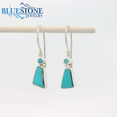 Sterling Silver Wire Earrings w/ Various Shaped Turquoise