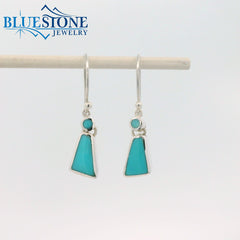 Sterling Silver Wire Earrings w/ Various Shaped Turquoise