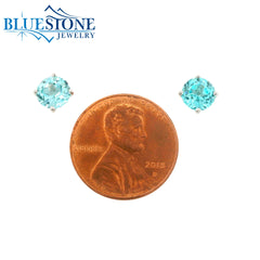 14 Karat White Gold Paraiba Tourmaline Stud Earrings - 6mm