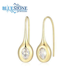 14K Yellow Gold Plated Earrings with CZs