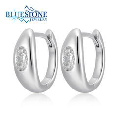 Silver Huggy Earrings with CZs