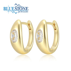 Gold Plated Huggy Earrings with CZs