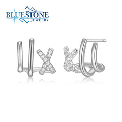 Silver Earrings with CZs