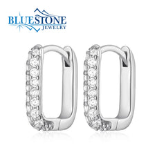 Silver Huggy Earrings with CZs